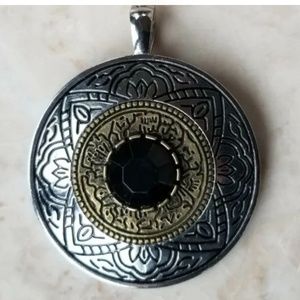 Premier Designs MESA Large Magnetic Pendant Enhancer Antiqued Gold & Silver Tone